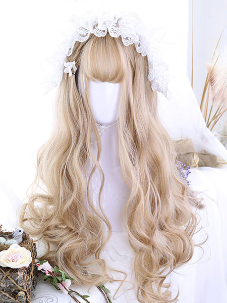 Long Lolita Wig Heat-resistant Fiber Light Brown Lolita Accessories