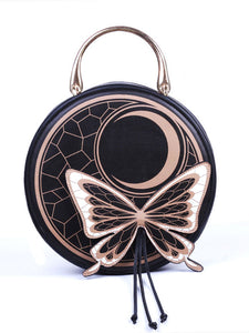 Navy Lolita Handbag PU Leather Butterfly Pattern Lolita Accessories