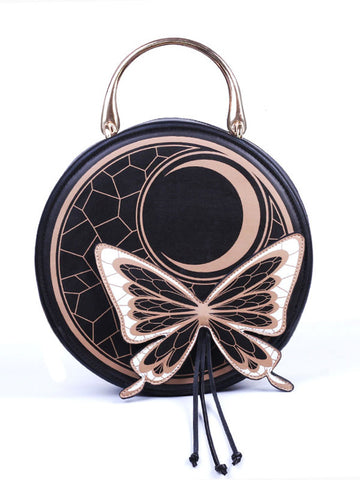 Navy Lolita Handbag PU Leather Butterfly Pattern Lolita Accessories
