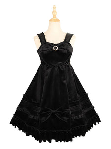 ROCOCO Style Lolita JSK Dress Polyester Sleeveless Ruffles Burgundy Lolita Jumper Skirts