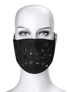 Steampunk Face Cover Rivets PU Leather Black Gothic Lolita Accessories
