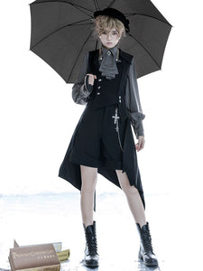 Steampunk Lolita Coats Black Polyester Overcoat Coat Lolita Outwears