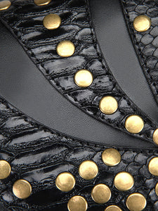 Steampunk Lolita Handbag Black PU Leather Rivets Waist Pack Gothic Lolita Accessories
