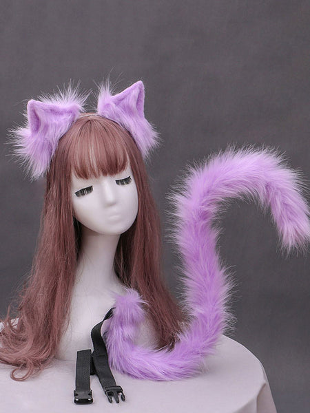 Sweet Lolita Accessories White Cats Ears Cats Tail Lolita Accessory Outfits