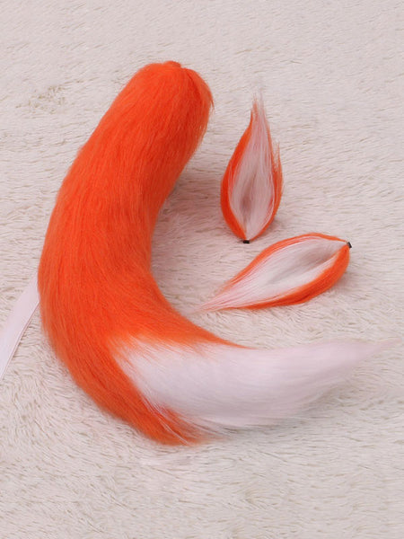 Sweet Lolita Accessories White Fox Ears Tail 2-Pieces Set Lolita Accessory Outfits