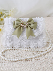 Sweet Lolita Bag Baby Blue PU Leather Bows Lace Embellishment PU Leather Cross-body Bag Lolita Accessories