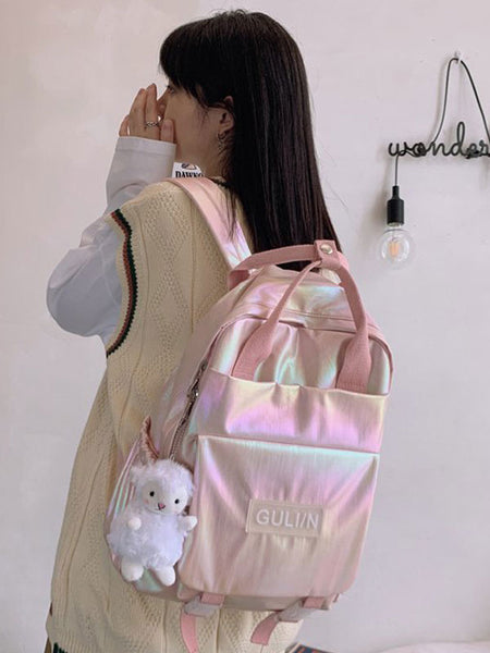 Sweet Lolita Bag Pink Backpack Synthetic Polyester Lolita Accessories Candy Backpack