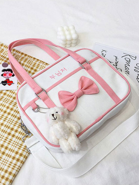 Sweet Lolita Bag Pink Canvas Cross-body Bag Lolita Accessories