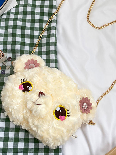 Sweet Lolita Bag Pink Short Plush Fabric Faux Suede Lolita Accessories