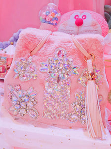 Sweet Lolita Bag Rhinestones Flowers Daily Casual Lolita Accessories Pink Customize Cross-body Bag