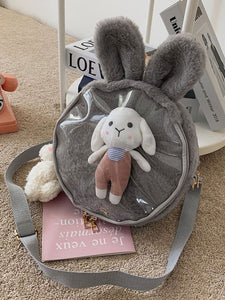 Sweet Lolita Bag White Short Plush Faux Suede Bunny Ears Lolita Accessories