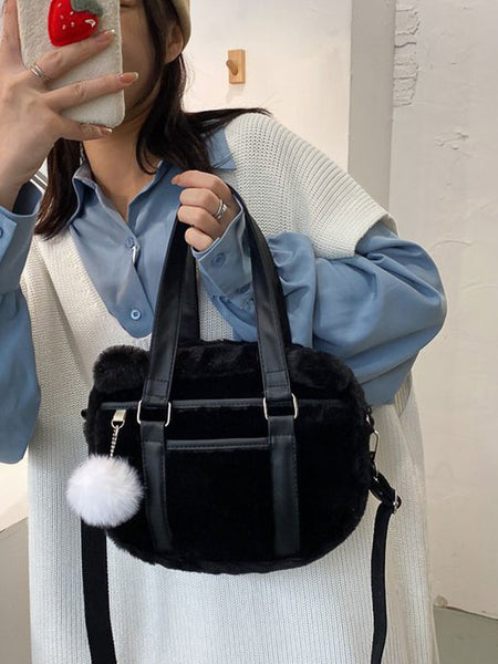 Sweet Lolita Bag White Short Plush Shoulder Bag Lolita Accessories