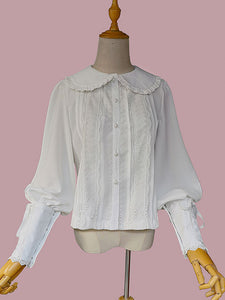 Sweet Lolita Blouses Infanta Long Sleeves White Lolita Top Lolita Shirt