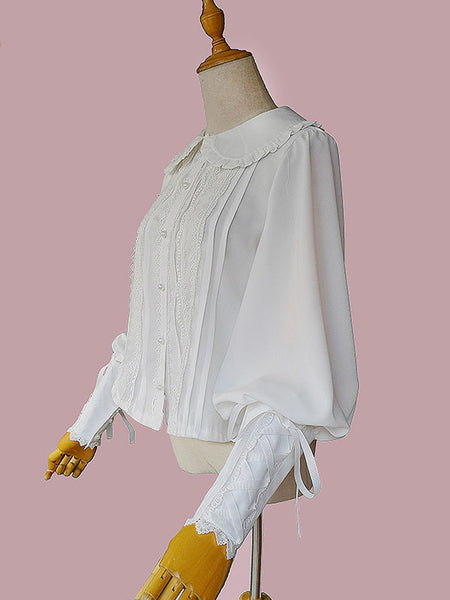 Sweet Lolita Blouses Infanta Long Sleeves White Lolita Top Lolita Shirt