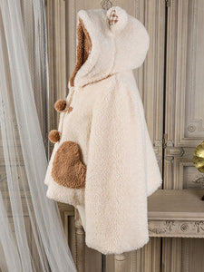 Sweet Lolita Coats Coat Color Block Overcoat Polyester Ecru White Lolita Outwears