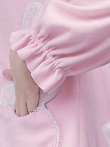 Sweet Lolita Coats Pink Neverland Coat Uniform Cloth Long Sleeve Winter Ruffles Overcoat Rabbit Ears Lolita Outwears
