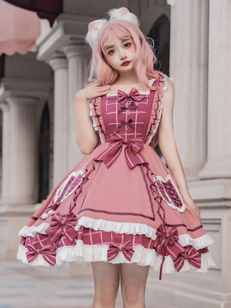 Sweet Lolita Dress Bow Polyester Long Bow Sleeves