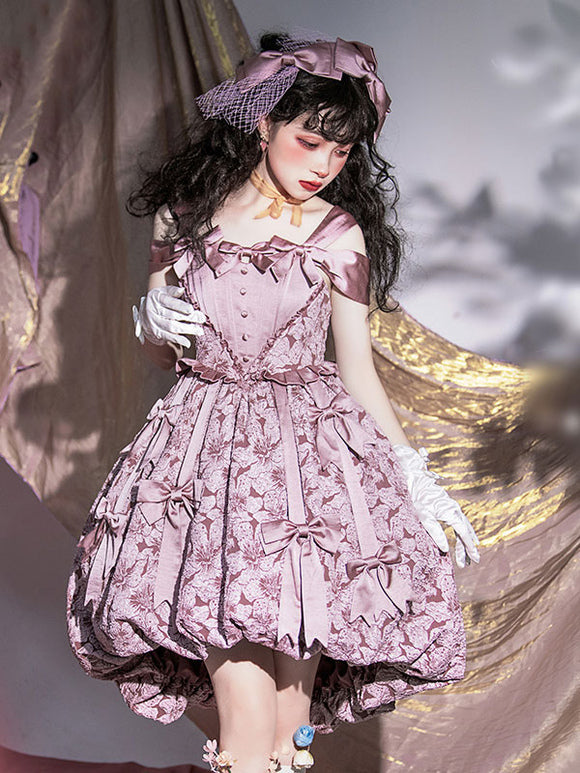 Sweet Lolita Dress Chiffon Sleeveless Bows Lolita Jumper Skirt