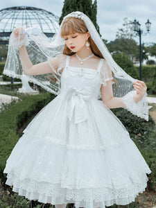 Sweet Lolita Dress Lace Polyester Sleeveless Dress