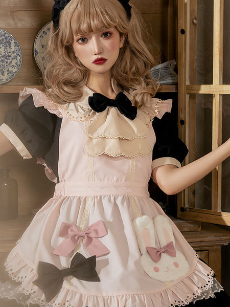 Sweet Lolita Dress Polka Dot Polyester Short Sleeves Dress