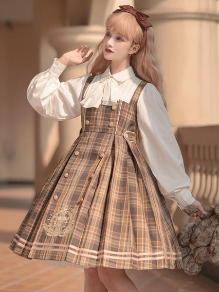 Sweet Lolita Dress Polyester Long Sleeves Academic Lolita Dress