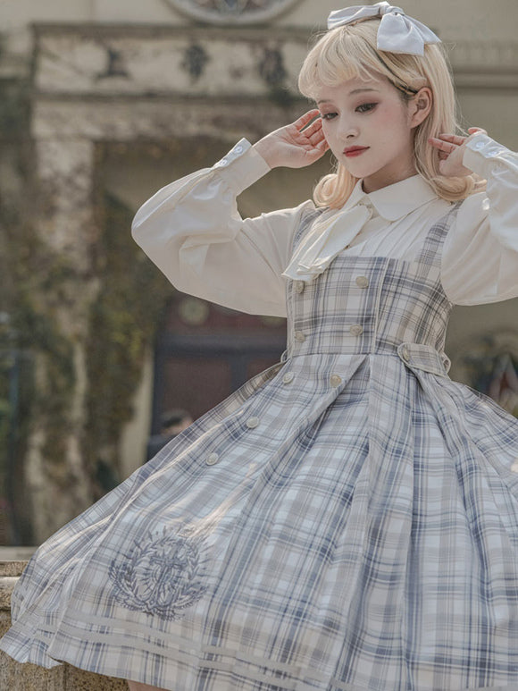 Sweet Lolita Dress Polyester Long Sleeves Academic Lolita Dress