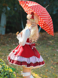 Sweet Lolita Dress Velour Bows Sleeveless Lolita Jumper Skirt