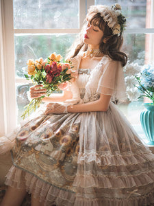 Sweet Lolita Floral Print Dress Polyester Sleeveless Dress