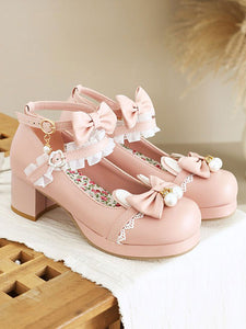 Sweet Lolita Footwear Black Bowknot PU Leather Daily Casual Lolita Shoes