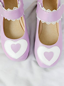 Sweet Lolita Footwear White Cascading Ruffles Round Toe PU Leather Lolita Pumps