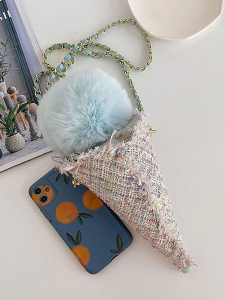 Sweet Lolita Handbag Light Sky Blue Short Plush Cross-body Bag Lolita Accessories
