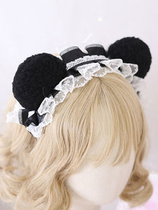 Sweet Lolita Headdress Pink Lace Polyester Fiber Headwear Lace Lolita Hair Accessories