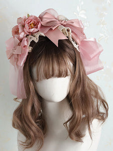 Sweet Lolita Headdress Pink Polyester Fiber Bows Bow Headwear Lolita Headband