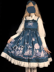 Sweet Lolita JSK Dress Baby Blue Sleeveless Lolita Jumper Skirts