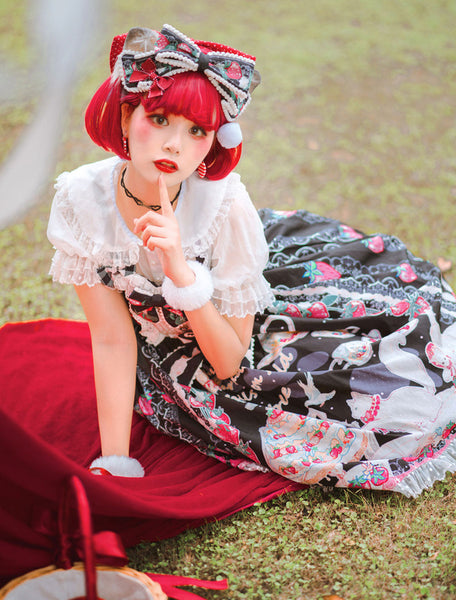 Sweet Lolita JSK Dress Black Sleeveless Polyester Lolita Jumper Skirts