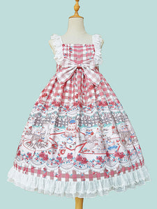 Sweet Lolita JSK Dress Infanta Fairytale Light Sky Blue Sleeveless Ruffles Lolita Jumper Skirts
