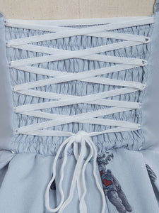 Sweet Lolita JSK Dress Lace Up Criss-Cross Sleeveless Polyester Baby Blue Lolita Jumper Skirts