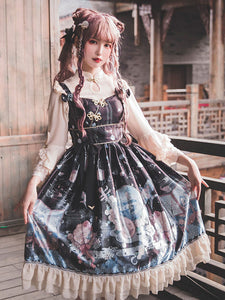 Sweet Lolita JSK Dress Neverland Coral Sleeveless Ruffles Lolita Jumper Skirts
