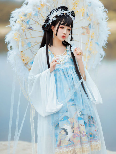 Sweet Lolita JSK Dress Sleeveless Bows Beige Lolita Jumper Skirts