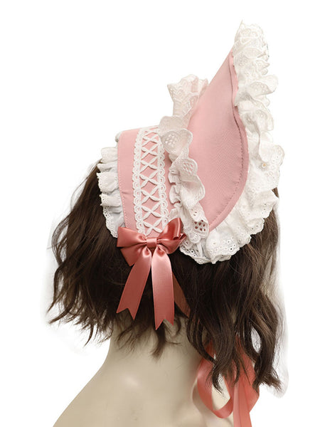 Sweet Lolita OP Dress 4-Piece Set Polyester Long Sleeves Ruffles Floral Print Dark Pink Sweet Lolita One Piece Outfit