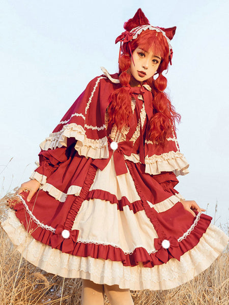 Sweet Lolita OP Dress Two-Tone Light Sky Blue Ruffles Lolita One Piece Dresses