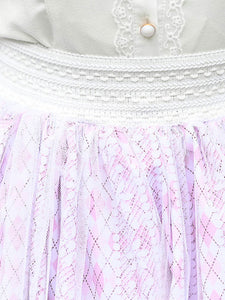 Sweet Lolita Overskirt Butterfly Floral Pattern Lavender Tiered Lace Tea Party Daily Casual Lolita Skirts
