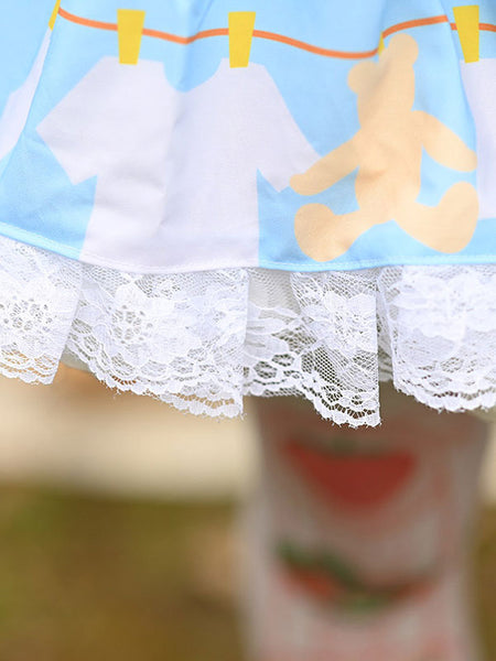 Sweet Lolita Overskirt Lace Light Sky Blue Tea Party Daily Casual Sweet Lolita Skirts