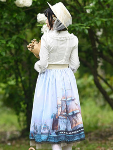 Sweet Lolita Overskirt Light Sky Blue Lace Daily Casual Tea Party Lolita Skirts