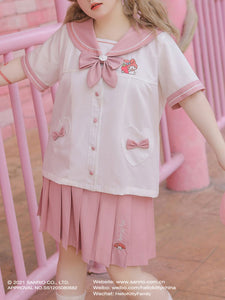 Sweet Lolita Skirt Draped Pink Polyester Academic Lolita Skirts