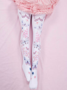 Sweet Lolita Socks Pink Accessory Spandex Butterfly Pattern Lolita Accessories