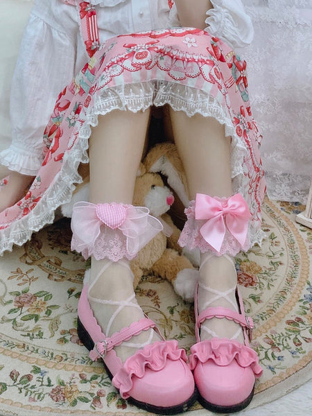 Sweet Lolita Stocking Pink Bows Accessory Polyester Socks Bow Lolita Accessories