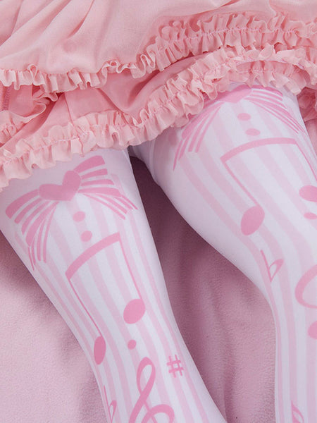 Sweet Lolita Stocking Pink Spandex Polka Dot Lolita Accessories