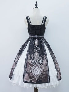Womens Lolita JSK Dress Burgundy Bows Polyester Lolita Jumper Skirts